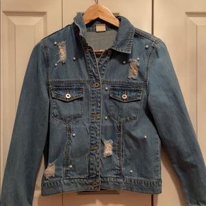 Zara Jean jacket with pearls and rips